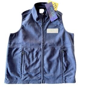Prodoh Kids Sz 12 Navy Blue Full Zip Fleece Vest Cozy & Cute Boys NWT